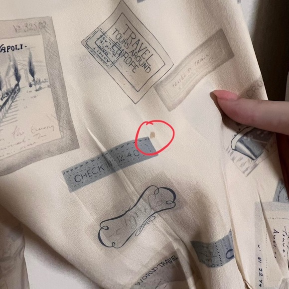 Vintage Talbots 100% Silk World Travel Print Button-Up - Picture 6 of 6